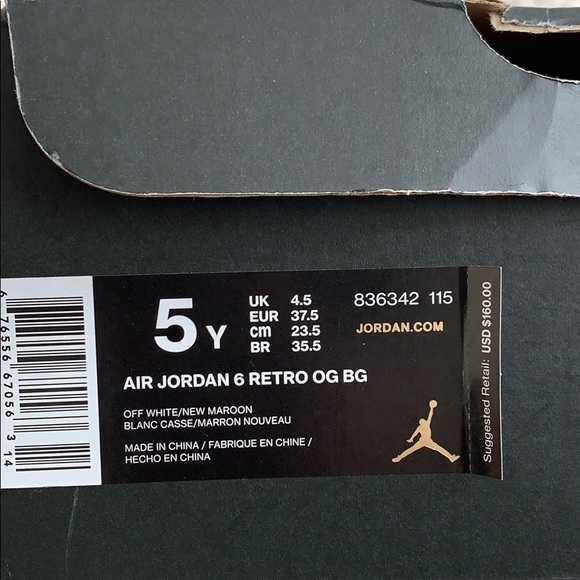 Air Jordan 6 Retro OG BG; Box included - Picture 4 of 4